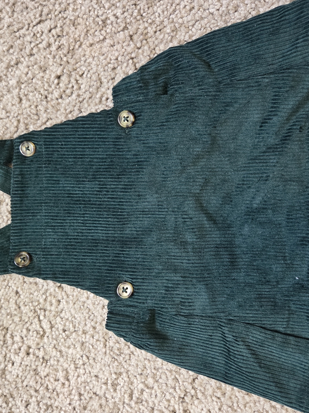 Carter's Dark Green Ribbed Corduroy Dress / Red Dress